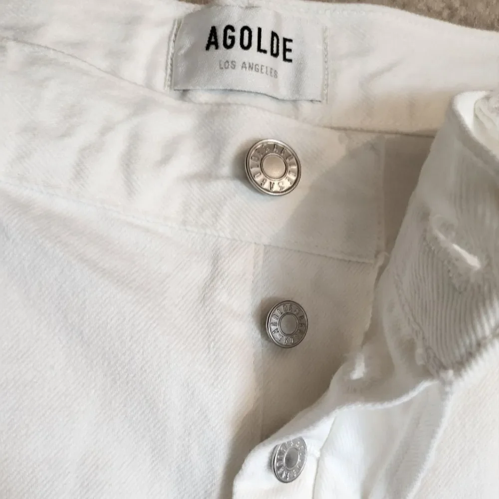 Agolde Parker Long Short Loose Fit Vintage Short Denim Jeans Dough Size 32